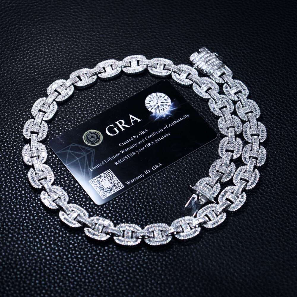Hip Hop Luxury Vvs Moissanite Diamond Cuban Link Chain Men 14Mm 26Mm 28Mm 925 Silver Plated Iced Out Cuban Chain