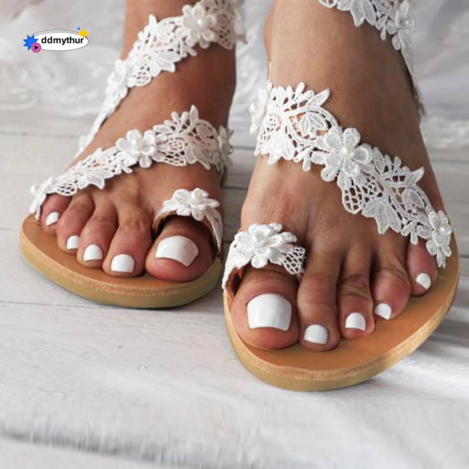 Woman 2025 Trend Women Flower Slippers Beach Sandals Flat Girls Roman Women'S Casual Shoes Zapatillas Mujer ddmythur