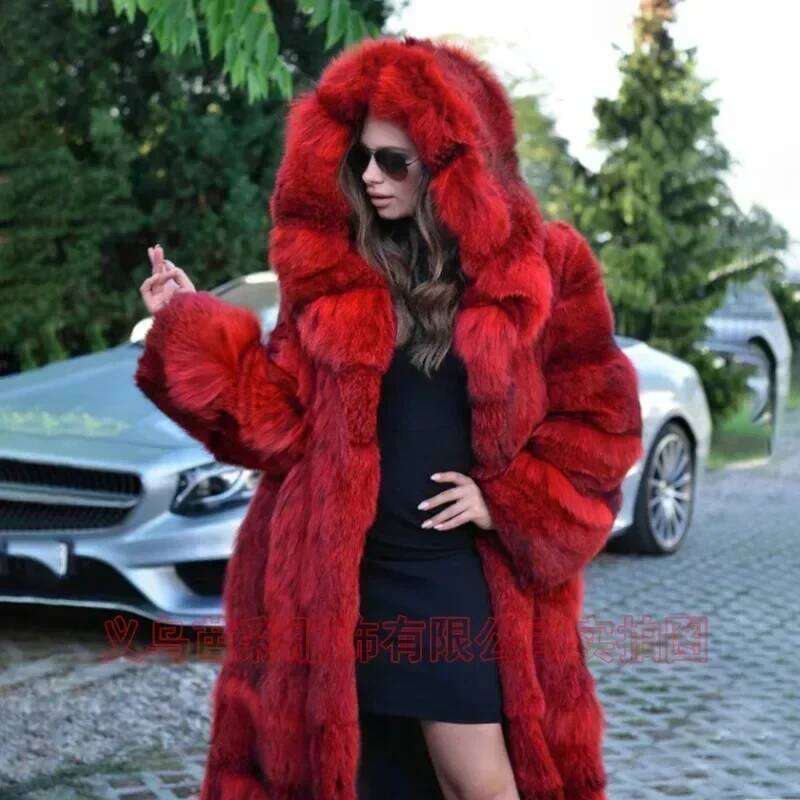 Women Faux Fur Coat X-Long Autumn Winter Fashion Warm Open Wide-waisted New Large Size Loose Clothing