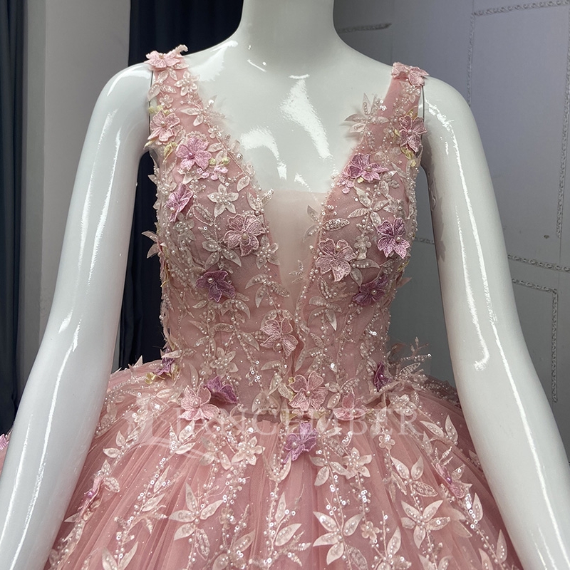 Pink Quinceanera Dresses Ball Gown Off The Shoulder Sequin Applique Lace Beading Tull Sweet 16 Dress Vestidos 15 De Anos