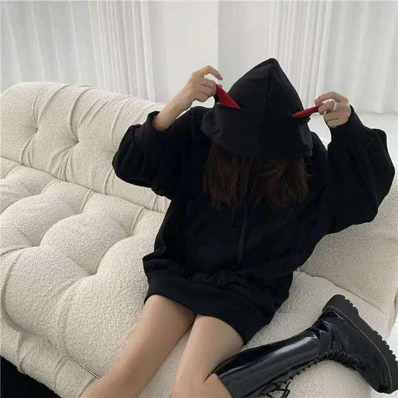 Long Sleeve Trend Female Top Cute Hoodies Cotton Korean Popular Clothes New In Sweat-shirt Xxl Womens Hooded Sweatshirts