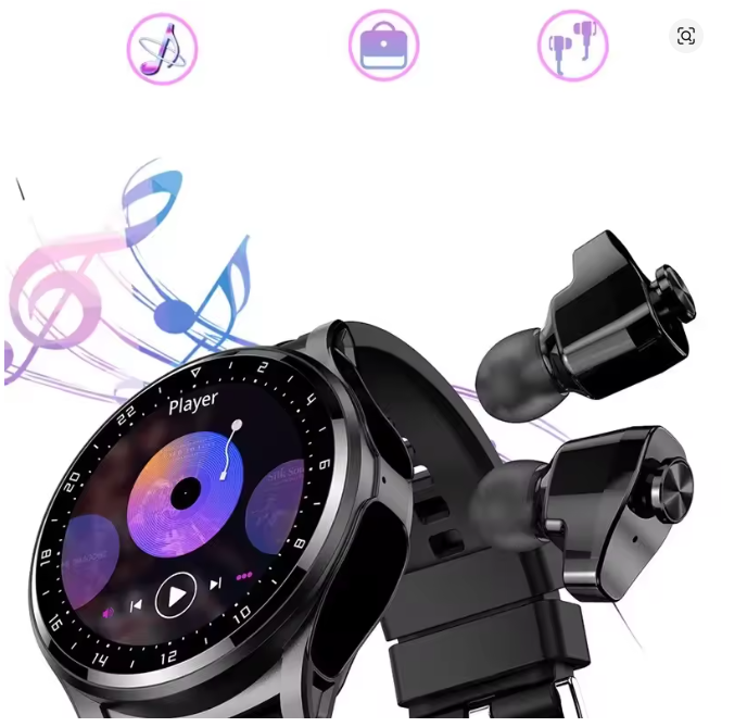 2 in 1 Smart Watch GT66 TWS Earbuds Wireless Headset Women Bluetooth Call Heart Rate Tracker Earphones Smartwatch