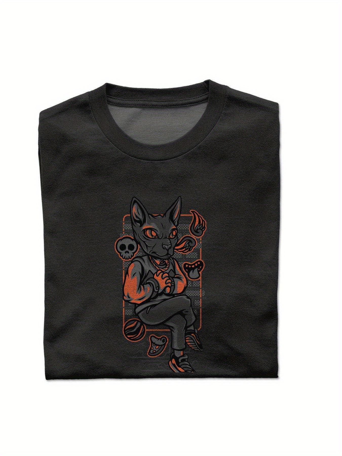 Dongdumaoyi White S-3Xl Graphics 180G Cotton Black Men Short Sleeve T Shirts Adult Round Collar Tiger 727f
