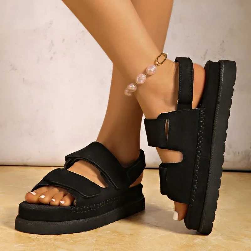 2025 Roman Platform Womens Sandals Summer Casual Height Increase Shoes Woman New Open Toe Sandals Women Solid Flat Beach Shoes Z250617
