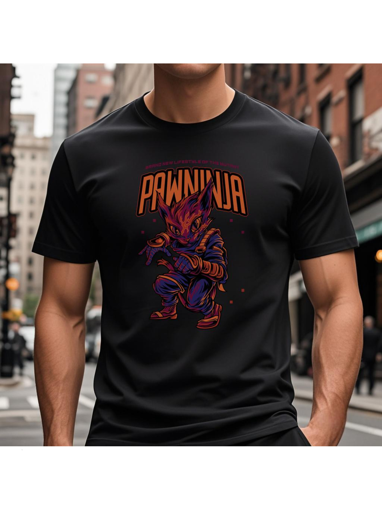 Dongdumaoyi Round Collar Adult Men T Shirts White Short Sleeve 180G Tiger Graphics Black S-3Xl Cotton 619d