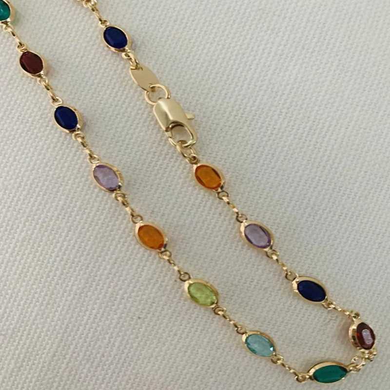 Gold Plated Multi Color Crystal Beads Anklet Chain Ankle Bracelet For Women Girl Summer Ankle Bracelet Boho Beach Foot Chain W250617