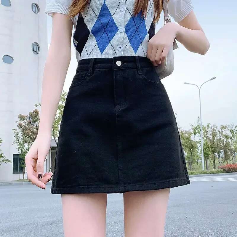 Jeans Skirts for Women Streetwear Chic and Elegant Stylish Vintage Harajuku Y2k Cheap High Waist Wrap Tight Woman Denim Skirt