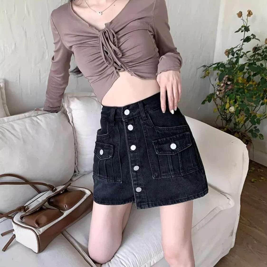 High Waist Gyaru Pants Chorts Jeans Skirts for Women Modest Luxury Elegant Clothing Sales Y2k Vintage New in Woman Denim Skirt