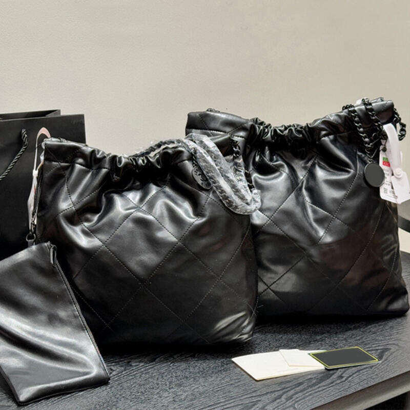 Designer Shoulder Bag Totes Bags Real Leather Chic Black Large-capacity Beach Bag Shopping Travel Chain Handbags