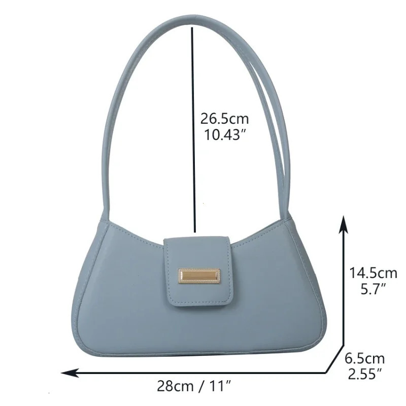 Minimalist Shoulder Bag for Women Simple Solid Color Underarm Bag Womens Buckle Handbag and Purse Fashion Small Top-handle Bags 250614