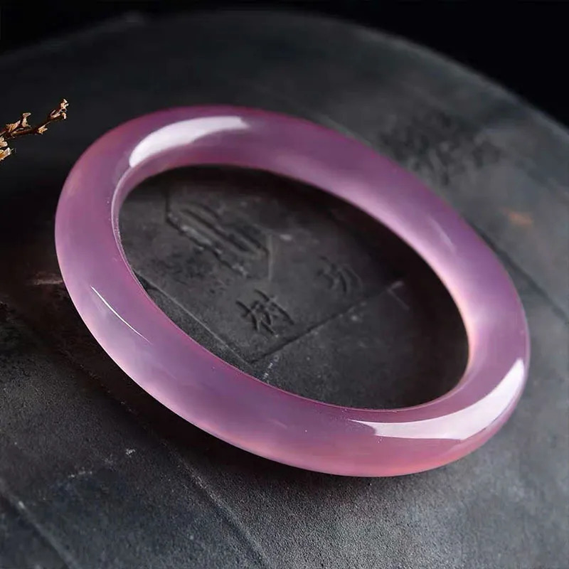 Brazil High Ice Imperial Chalcedony Bracelet Retro Round Agate Violet Ladies Bracelet 250616