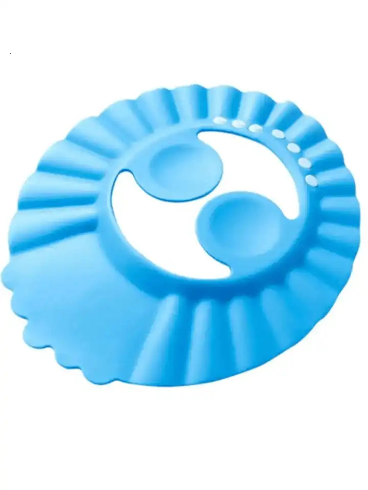 Two baby shampoo caps one pink one blue to help the baby bathe bath good helper two buy together use one the other spare 250617