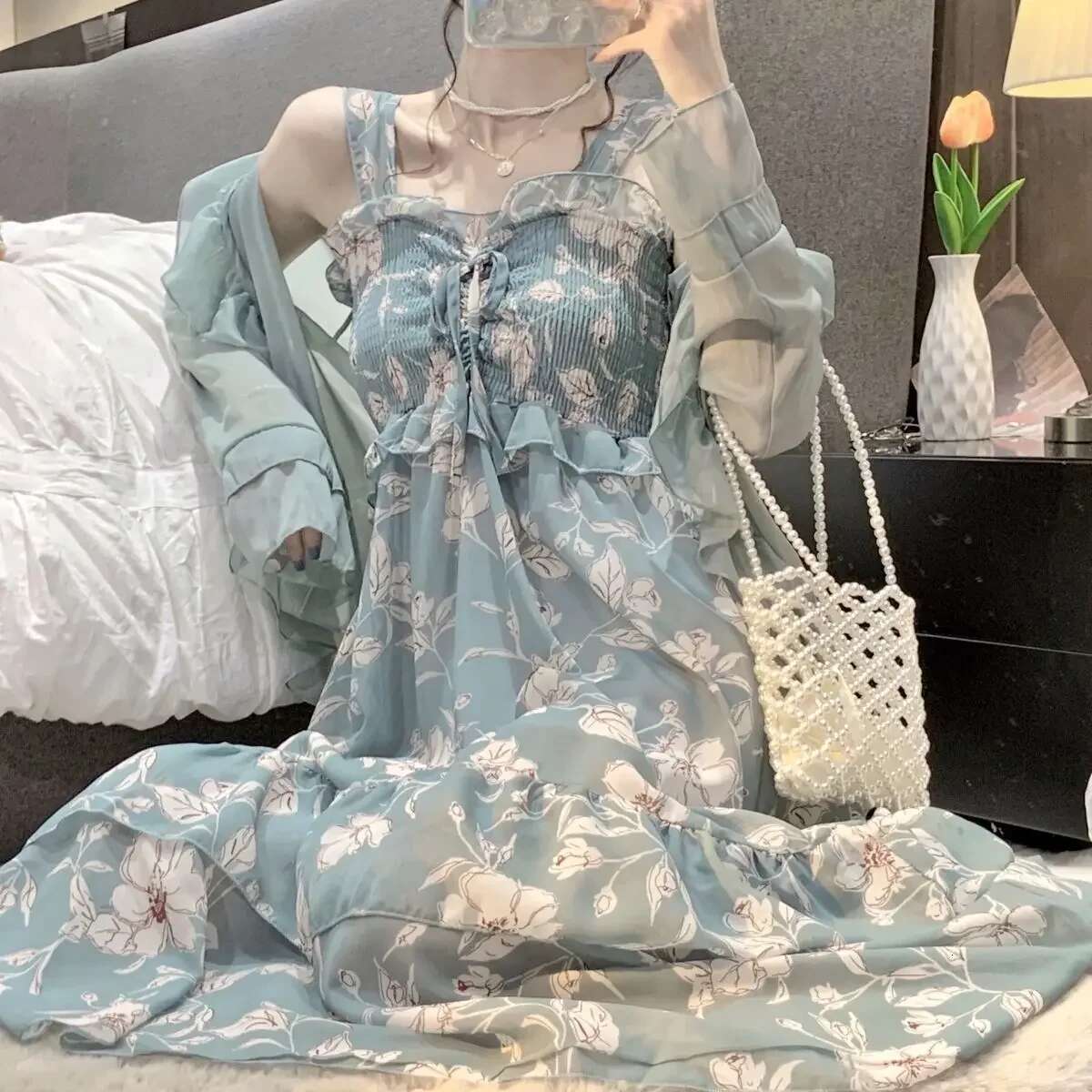 Dresses for Women Holiday Floral Woman Dress BeachFlower Long Maxi X Clothes Fashion Summer 2025 Korean Style Xxl Elegant Chic