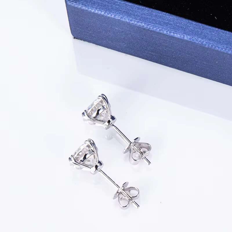 MSE-513 14K White Gold Customized Pear 5*5 EF Moissanite Jewelry Earrings
