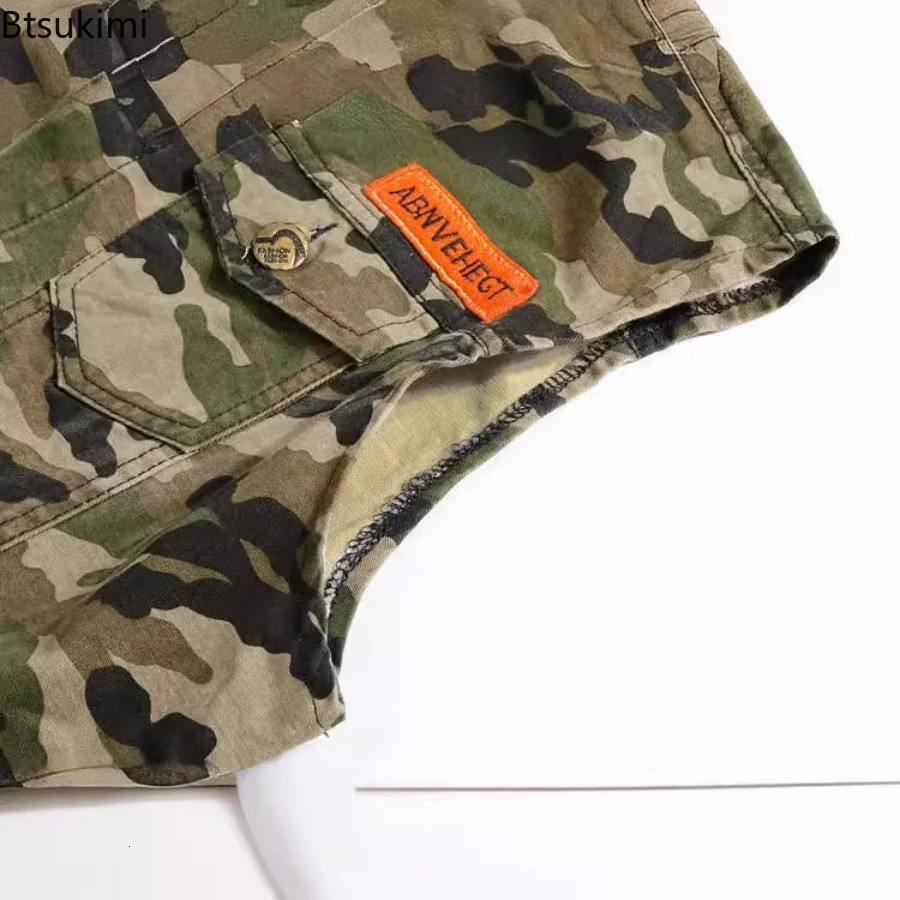 Mens Spring Autumn Camouflage Denim Vest Military Sleeveless Jeans Jackets Fashion Casual Male Vest Camo Waistcoats Homme M-5XL 250614
