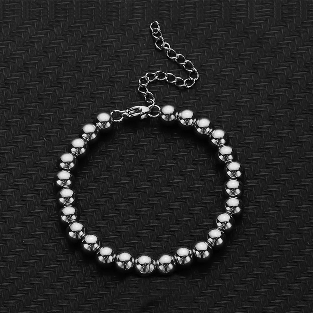 MisenBaBa Stainless Steel Ball Beads Cuff Bracelet for Women Gold Silver Color Beaded Bracelets Charms Metal Statement Jewelry 250616