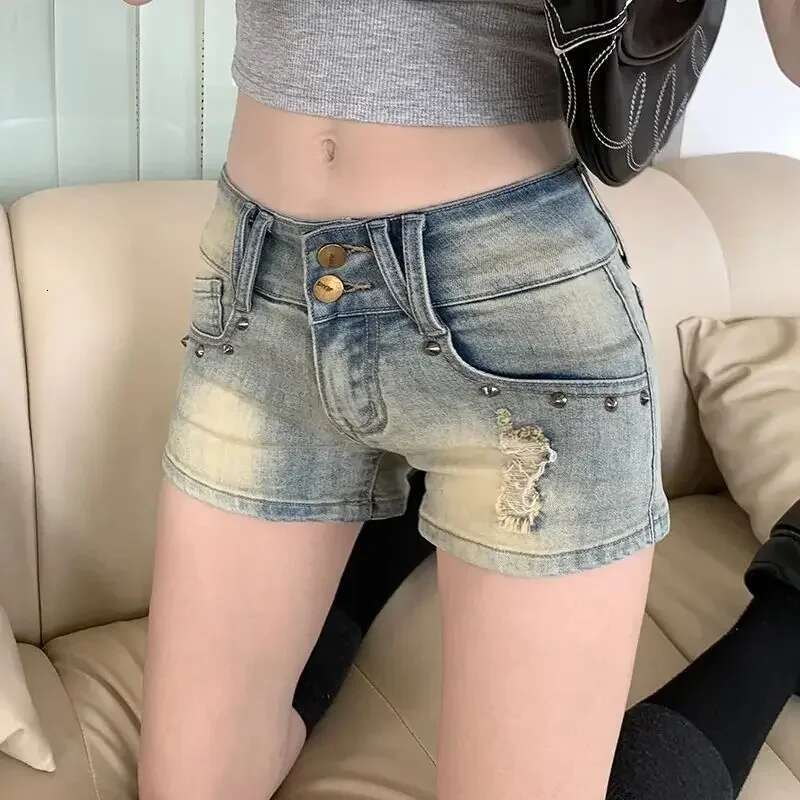Denim Shorts for Women Sexy Short Jean Pants Woman Tight Outfits Elasticty Japanese 2000s Style XL Outdoor Comfy Designer Jorts