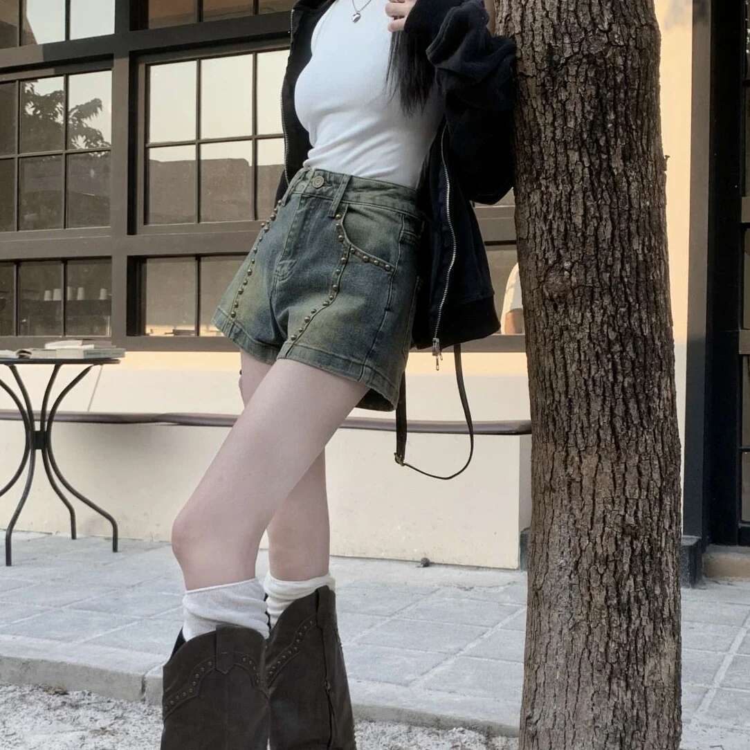 Wide Female Short Jeans Pants Summer Womens Denim Shorts Tie Dye Fashion Clothing 2025 Aesthetic Streetwear Korean Style Luxury