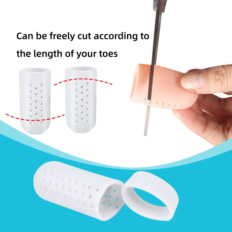 2pieces=1pair Finger Foot Care Toe Tube Protector Silicone Gel Bunion Corrector Separator Stretchers Corns Blisters Pain Relief 250613