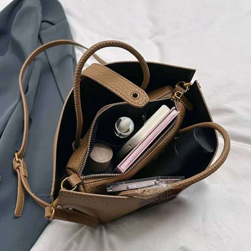 High End Niche Portable Vegetable Basket Women's New Spring Summer Fashion Retro Bucket Bag Single Shoulder Crossbody Bags