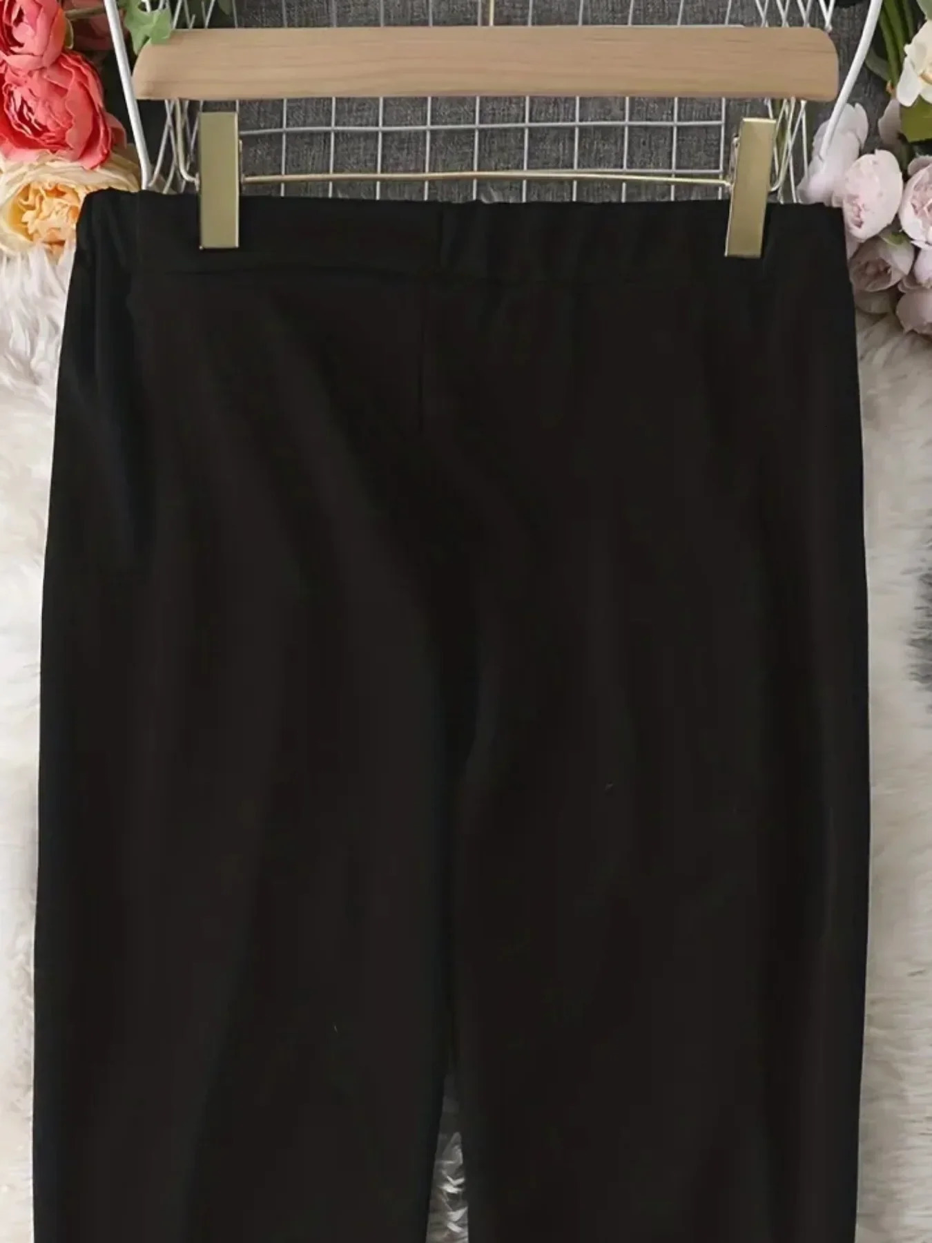 Plus Size SpringSummer 1XL5XL Women Fashion Solid Color Straight Ladies Casual Pants Loose and Simple Straight Leg Pants 250609