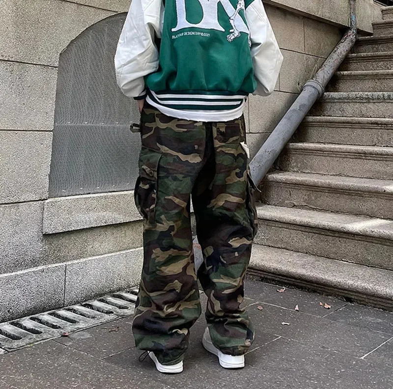 American Style Vintage Hip Hop Camouflage Cargo Pants Slimming Pants For Men Straight Leg Casual Trendy 250612