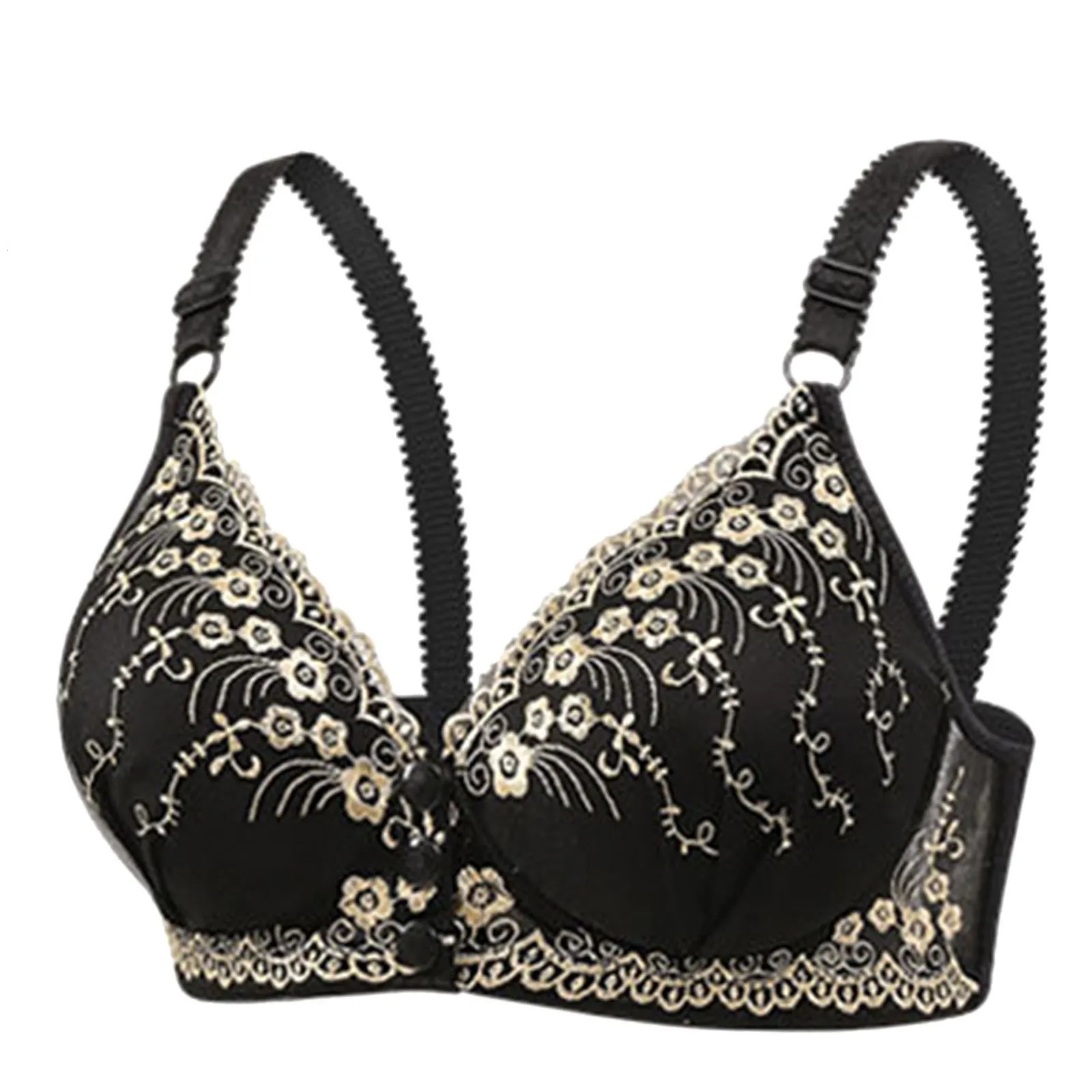 Portable Front Snap Large Size Bra Push Up Without Steel Ring Thin Underwear Middle Mother Bra Big Chest Small Sleep Bra 250617