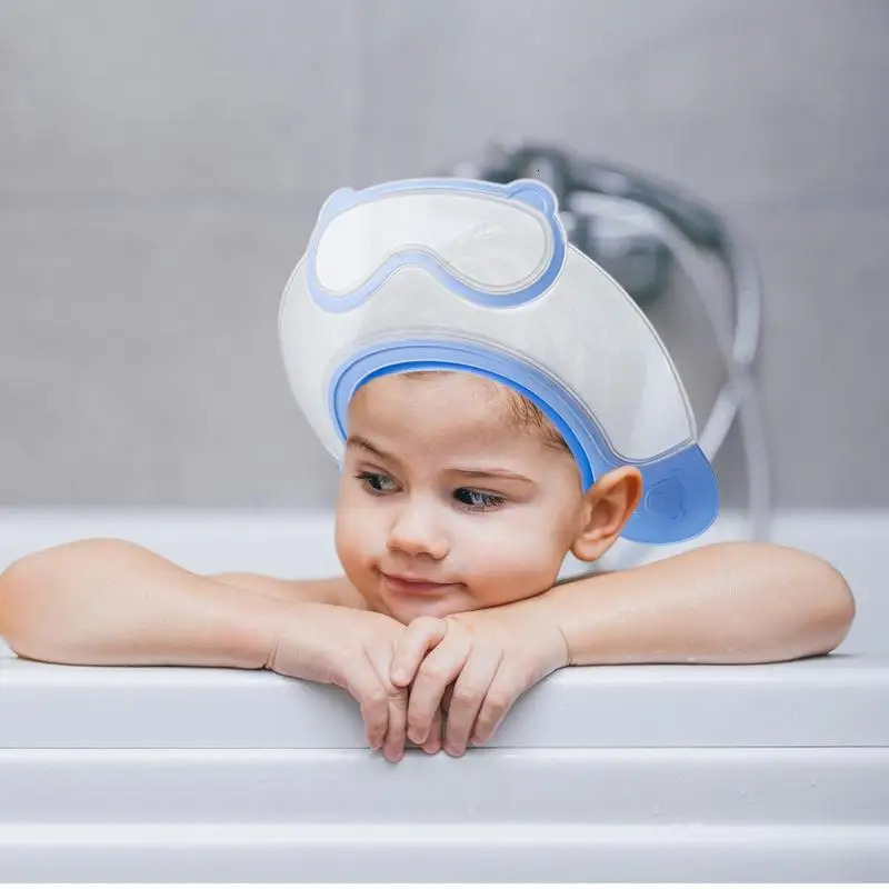 Toddler Shower Cap Shield Adjustable Waterproof Toddler Shower Cap Bathing Accessories For Girls Boys Shampoo Hair Washing 250617