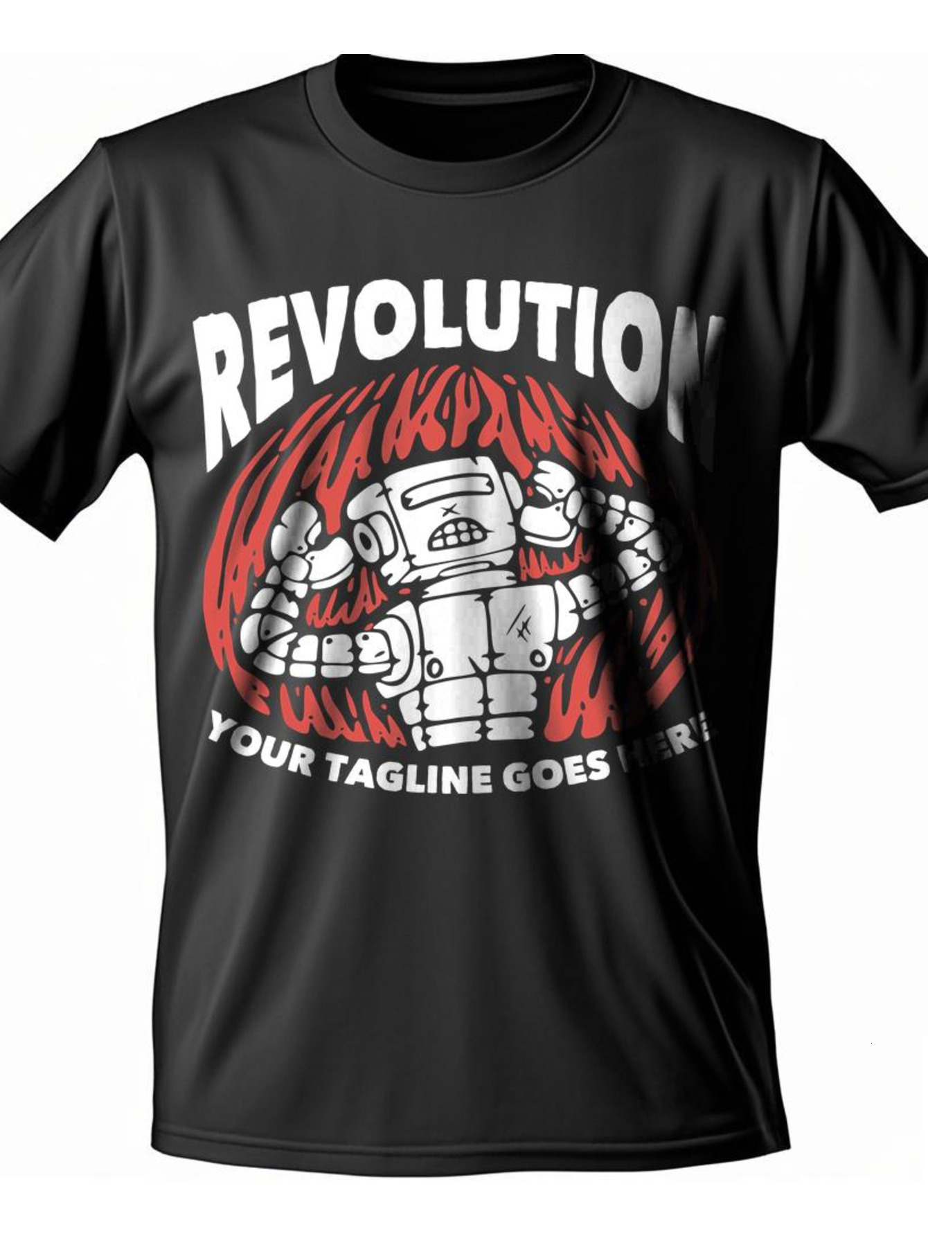 Dongdumaoyi Adult Cotton S-3Xl Tiger Text Men Black 180G White Round Collar T Shirts Short Sleeve b61a