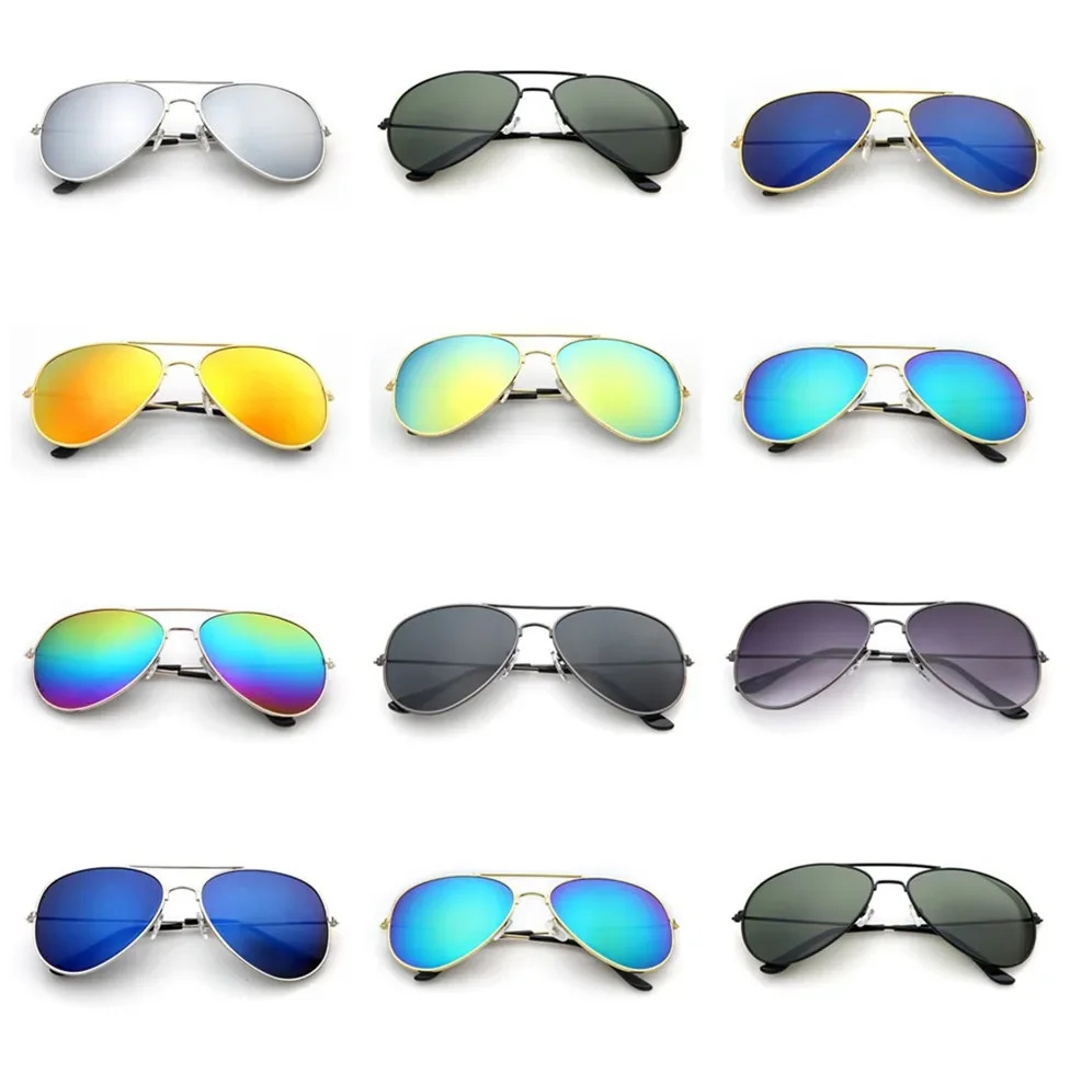 FOENIXSONG Fashion Pilot Sunglasses for Women Men Classic Eyewear Gradient Mirrored Blue Silver Gray Sun Glasses Sunglass 250616