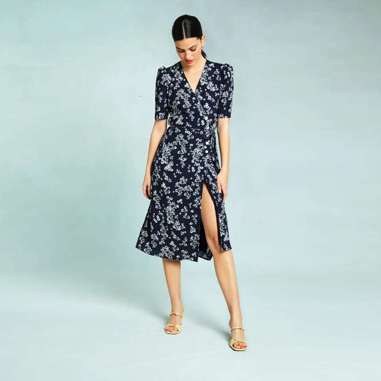 Vestido White Dress Party Dresses for Women Di Shi 114. # Summer New 2025 Printed Mid-length Slim Tea Dress French Style Women