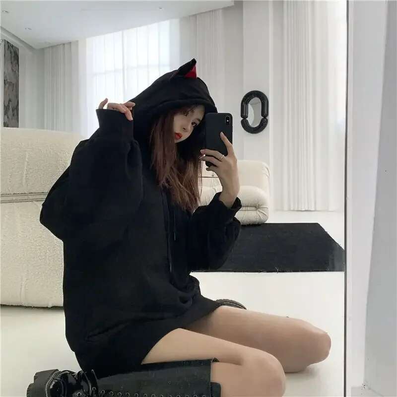 Long Sleeve Trend Female Top Cute Hoodies Cotton Korean Popular Clothes New In Sweat-shirt Xxl Womens Hooded Sweatshirts