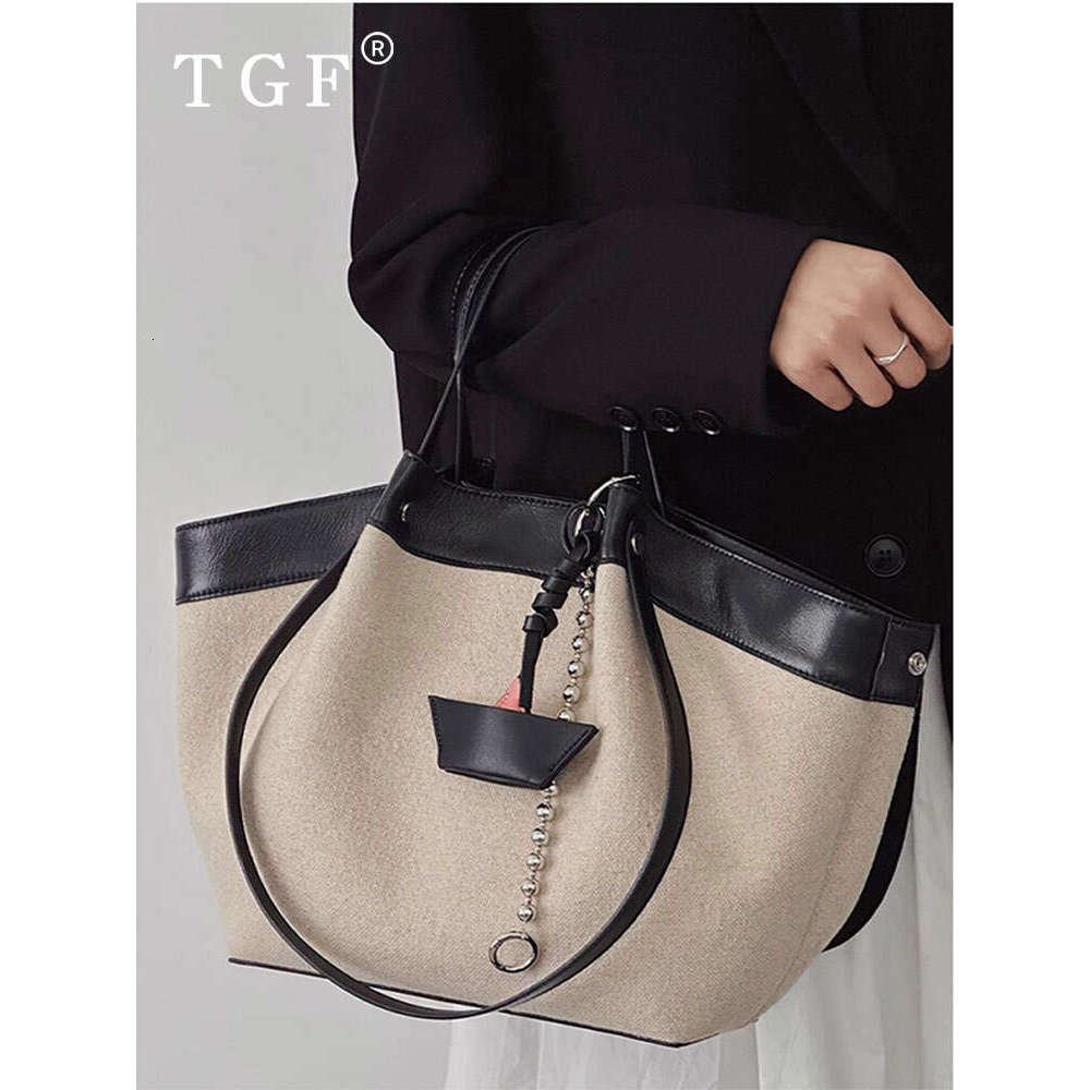 Patchwork Tote Bag for Women New Light Luxury Niche High end Daily Commute Versatile Handbag Basket