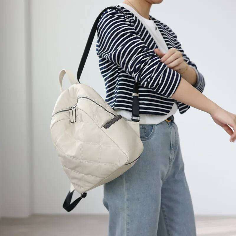 2025 New Arrival Women Genuine Leather Backpack Soft And Comfortable Fashion Versatile Style Cowhide Bags