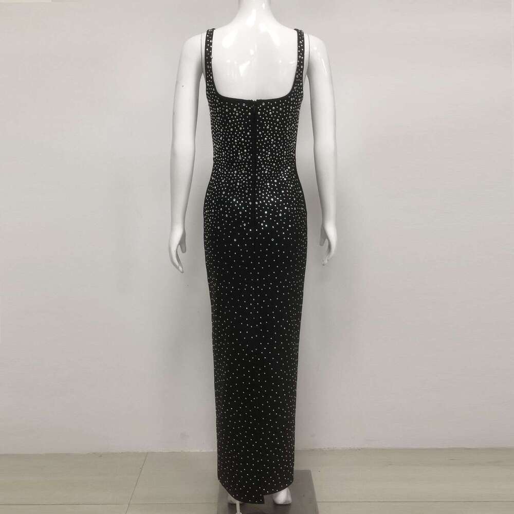 New Fashion Women's Rhinestone Sexy Strapless Sleeveless Long Dress
