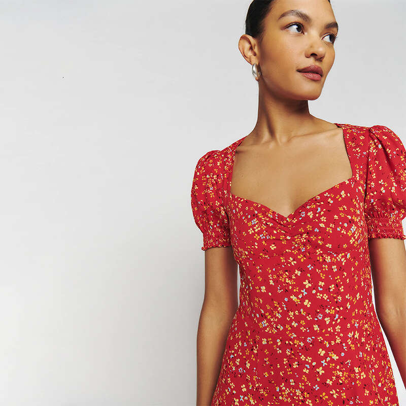 June Maxi Dress for Women Plus Size Dresses 120#ref Rayon Liu Yifei Same Xu Hongdou Floral Dress 2025 Summer New French Style