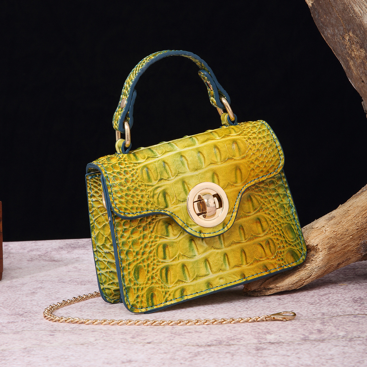 Free Shipping Designer Handheld Crossbody Wallet Mother And Child Retro Women's Bag Luxury Multi-color Brahmin Fashion Crocodile Pattern