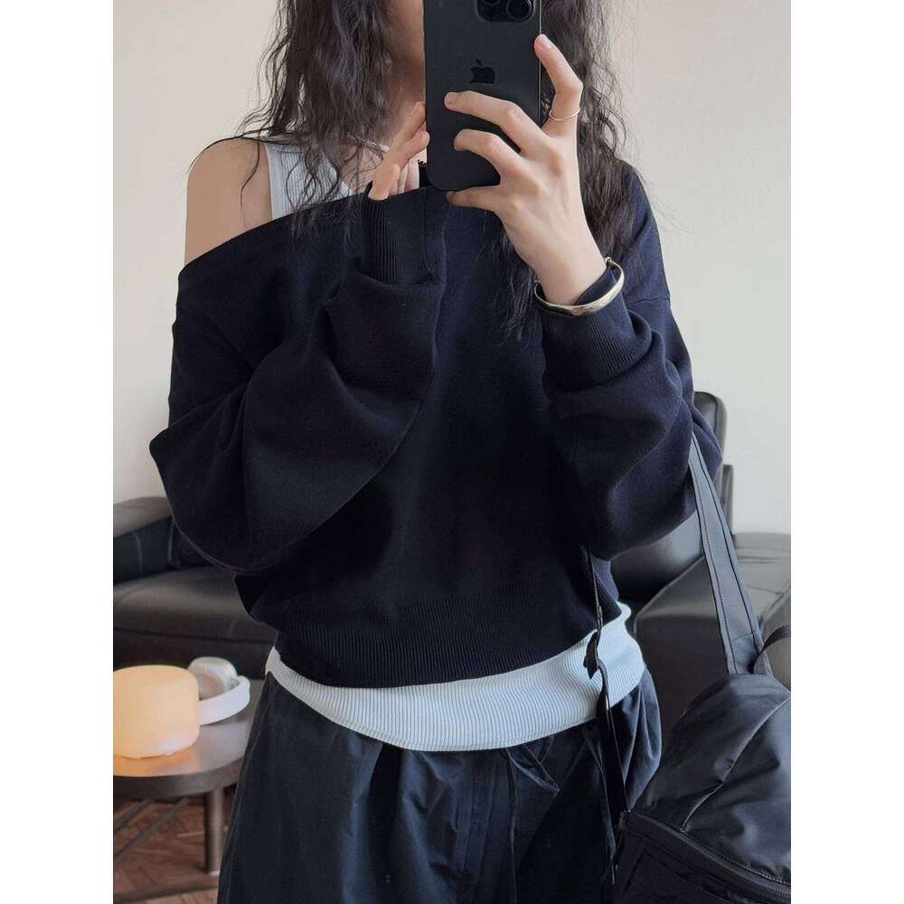 Spring and summer women's casual solid color vest+sweater set