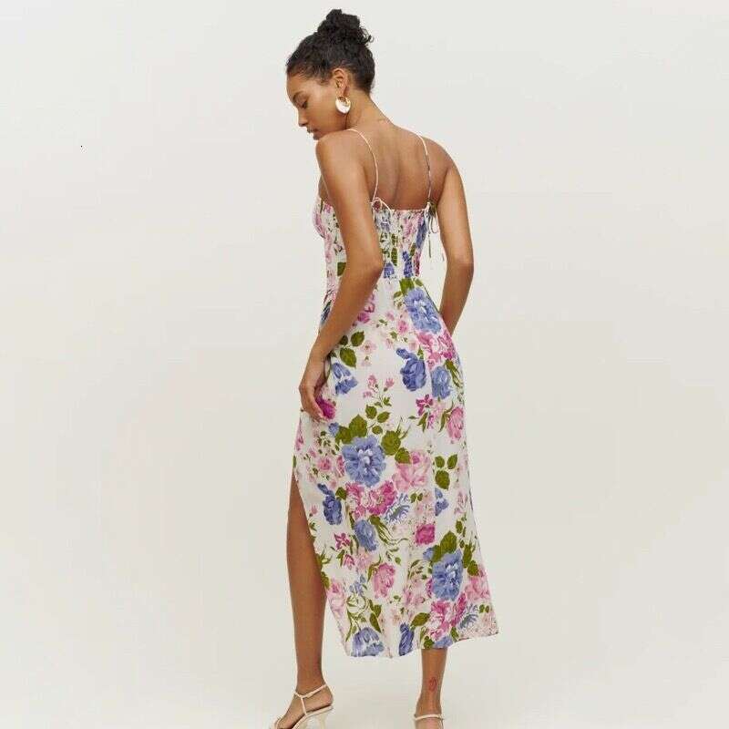 Womens Dresses Robe De Designer Maxi Dress for Women Designer Dresses Fulllace NR231 Rayon Ref Print Strap Long Dress 2025 Summer Fashion Womens Cloth