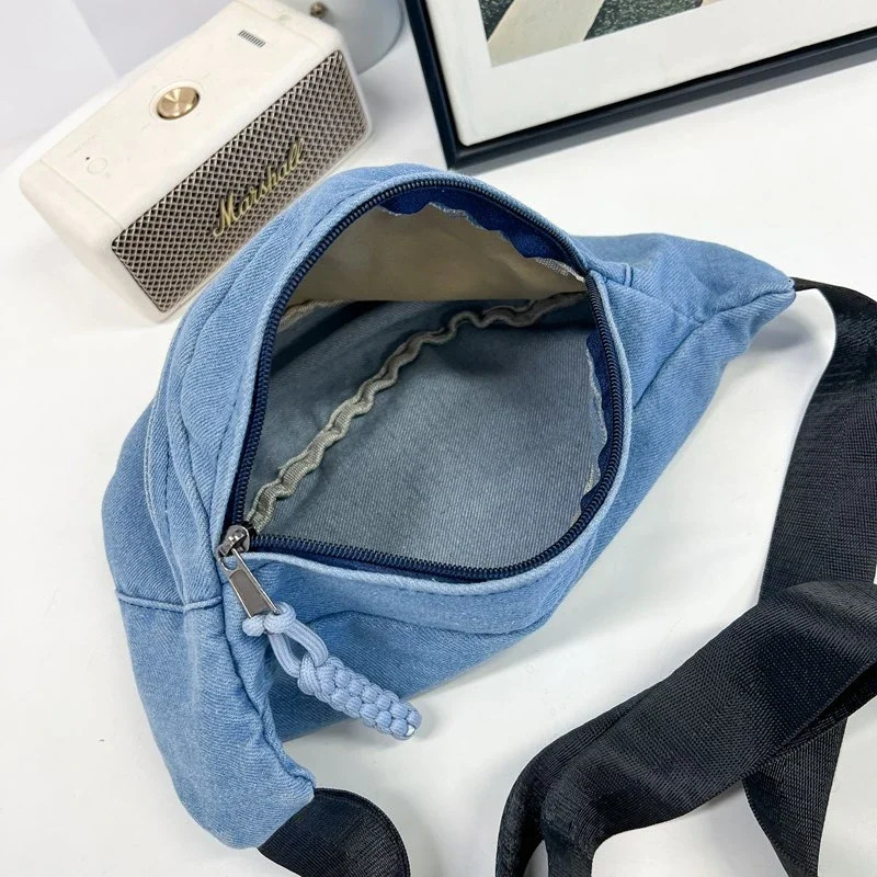 Street hip-hop Waist Bag Casual Female Belt Bags Unisex Crossbody Chest pack Fashion Trend Denim Bags Large capacity Waist packs 250614