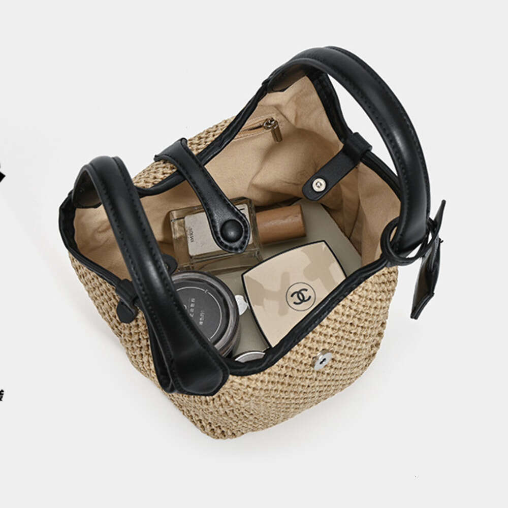 Korean Niche Design Straw Woven Basket New Beach Vacation Style Handbag Crossbody Bag