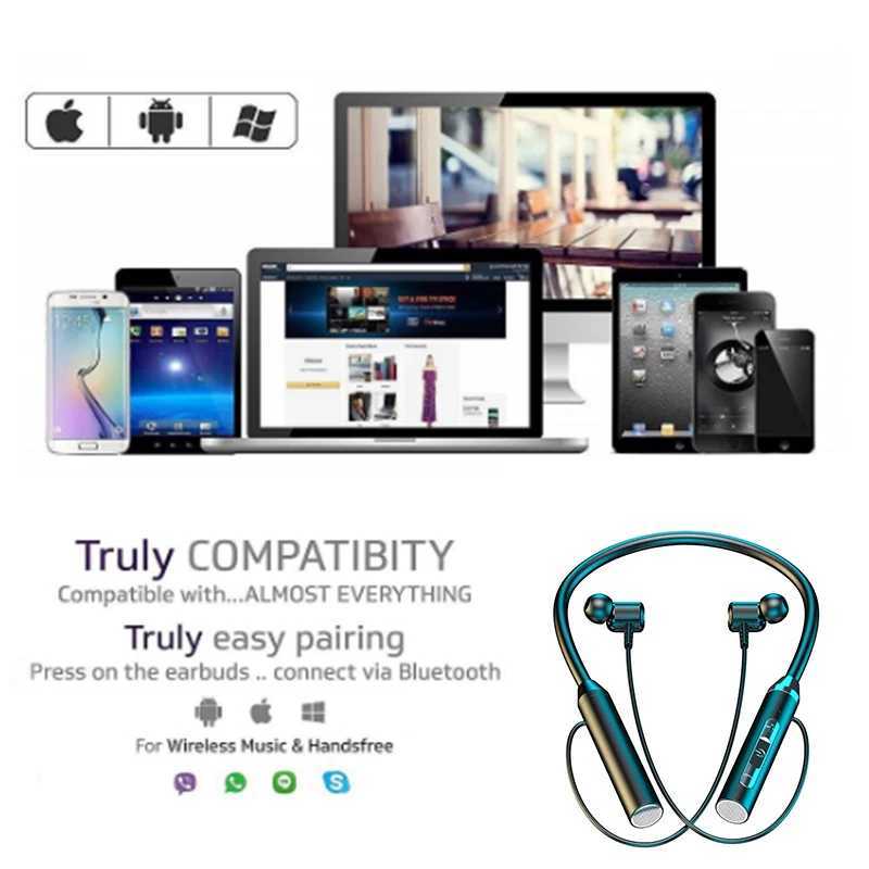 New Arrival Wireless BT Earphones Neckband Headphones Gaming Stereo Sports Headset Halter Waterproof Magnetic Earbud with LED Display O250617