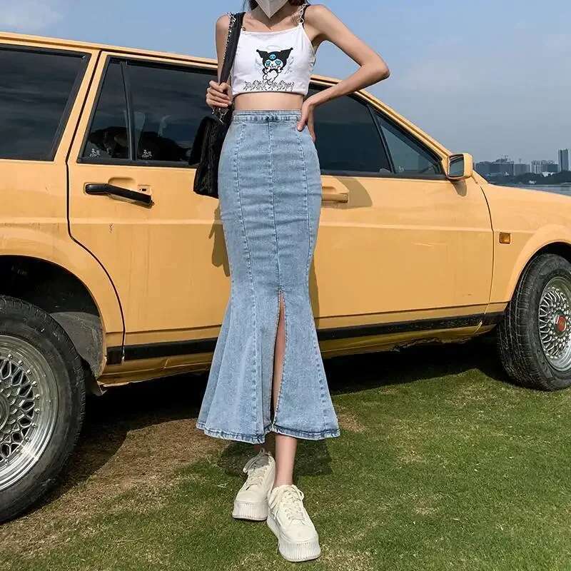 New In Zipper High Waist Woman Denim Skirt Casual Cheap Luxury Elegant Y2k Vintage Aesthetic Summer 2025 Jeans Skirts for Women
