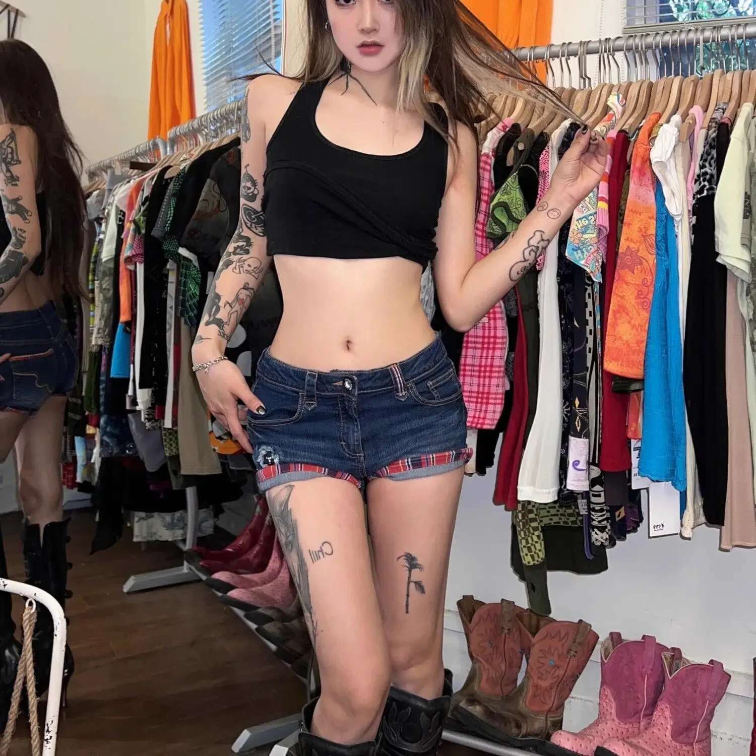 Korean Style Low Rise Waist Ripped Female Short Jeans Pants Normal Classic Casual Wholesale Jorts Comfy XL Womens Denim Shorts