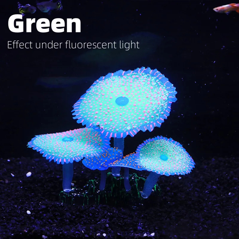 Soft Silica Gel Coral Aquarium Decorations Glow in The DarkGlowing Coral Ornaments for Fish Tank Decorations 250613