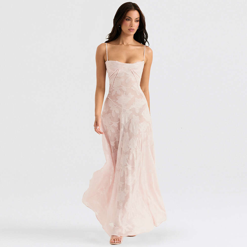 Women's New Sexy Strap Long Slim Fit Elegant Vacation Party Dress Women