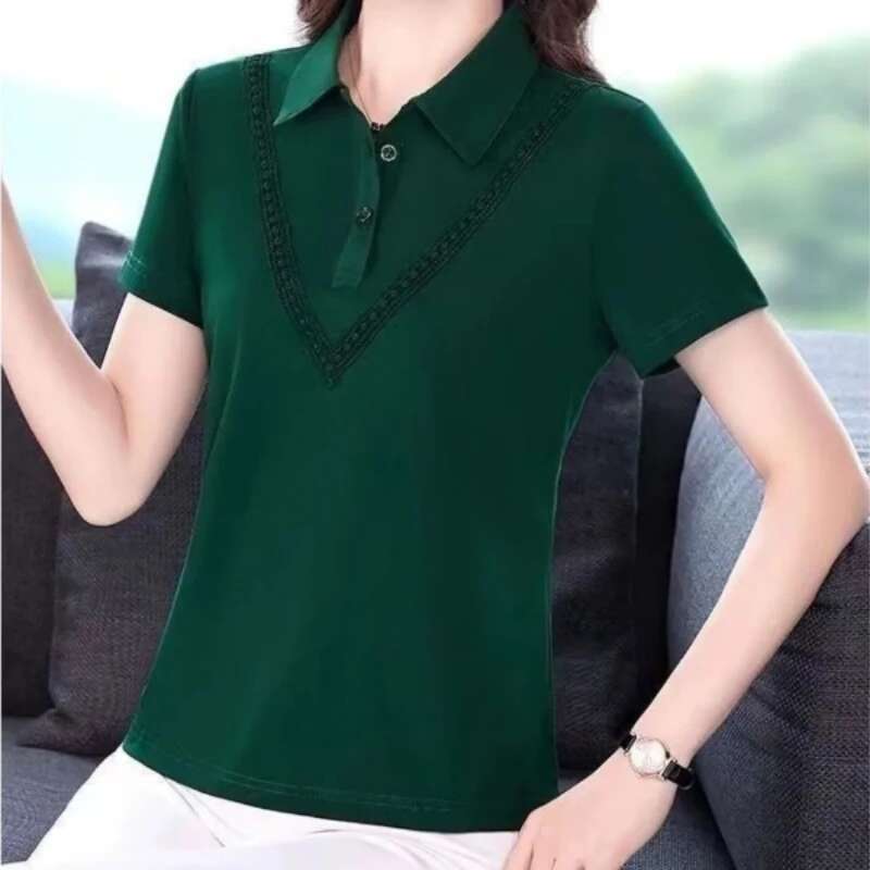 Button Womens Polo Shirts Summer Outfit Female Tee Luxury Fashion 2025 Aesthetic with Collar Youth Pulovers on Offer T-shirts