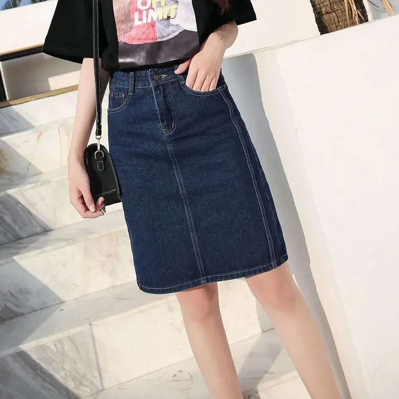 Wrap Jeans Skirts for Women Midi Tight Y2k Vintage Cheap Casual Streetwear Clothing Sales Harajuku Trend 2025 Woman Denim Skirt