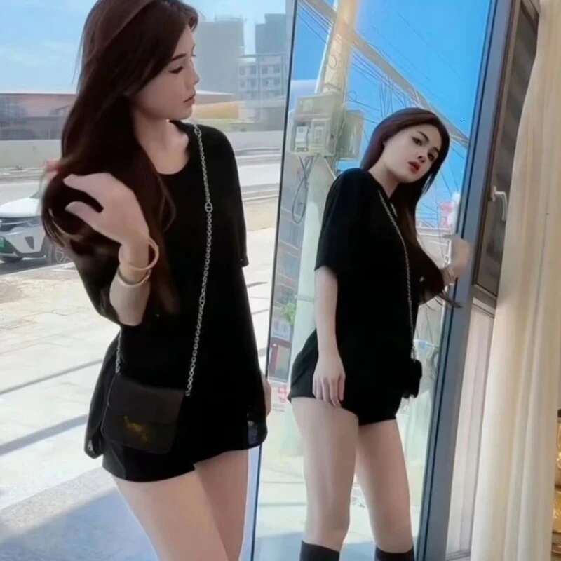 Summer Outfit Female Top Cotton Womens T-shirt Japanese Vintage Clothes Korean Clothing Kpop 2025 High Quality Aesthetic Emo