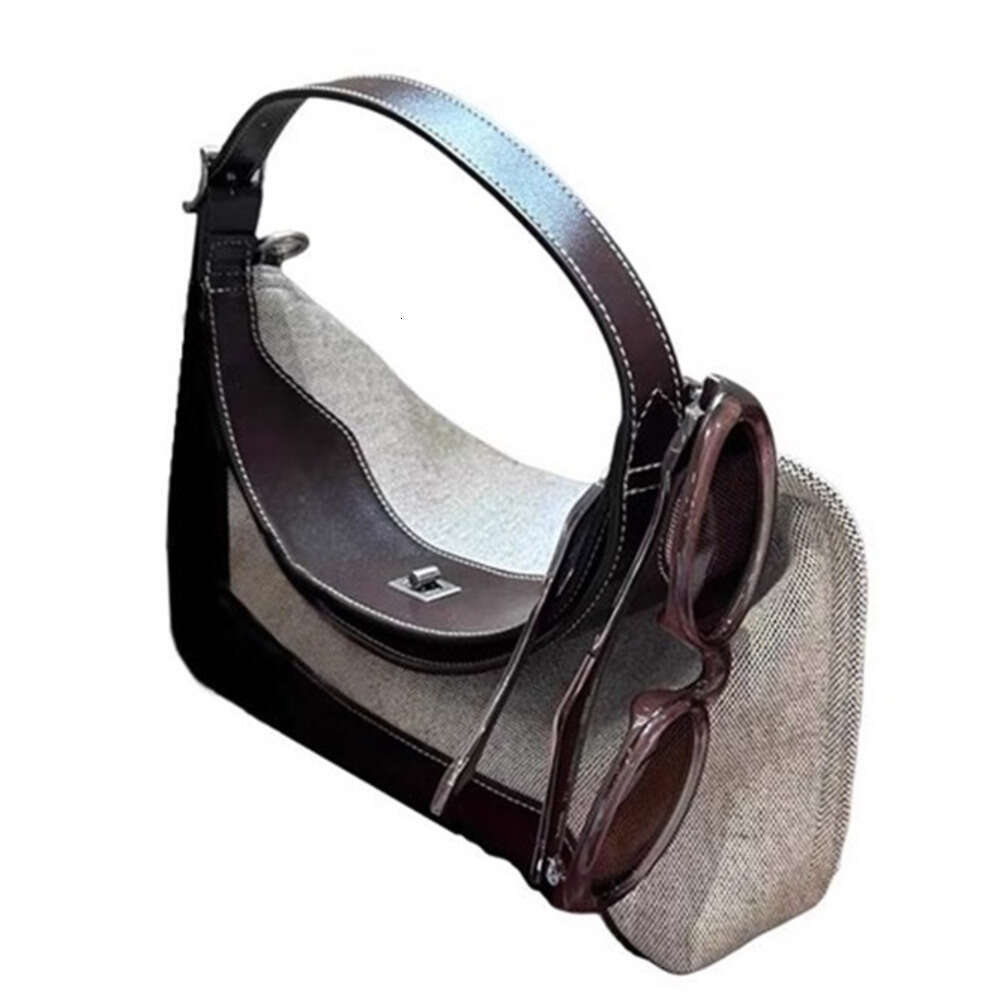 Underarm Canvas for Women New Summer High Quality Texture Niche Color Block Handheld Tote Large Bag